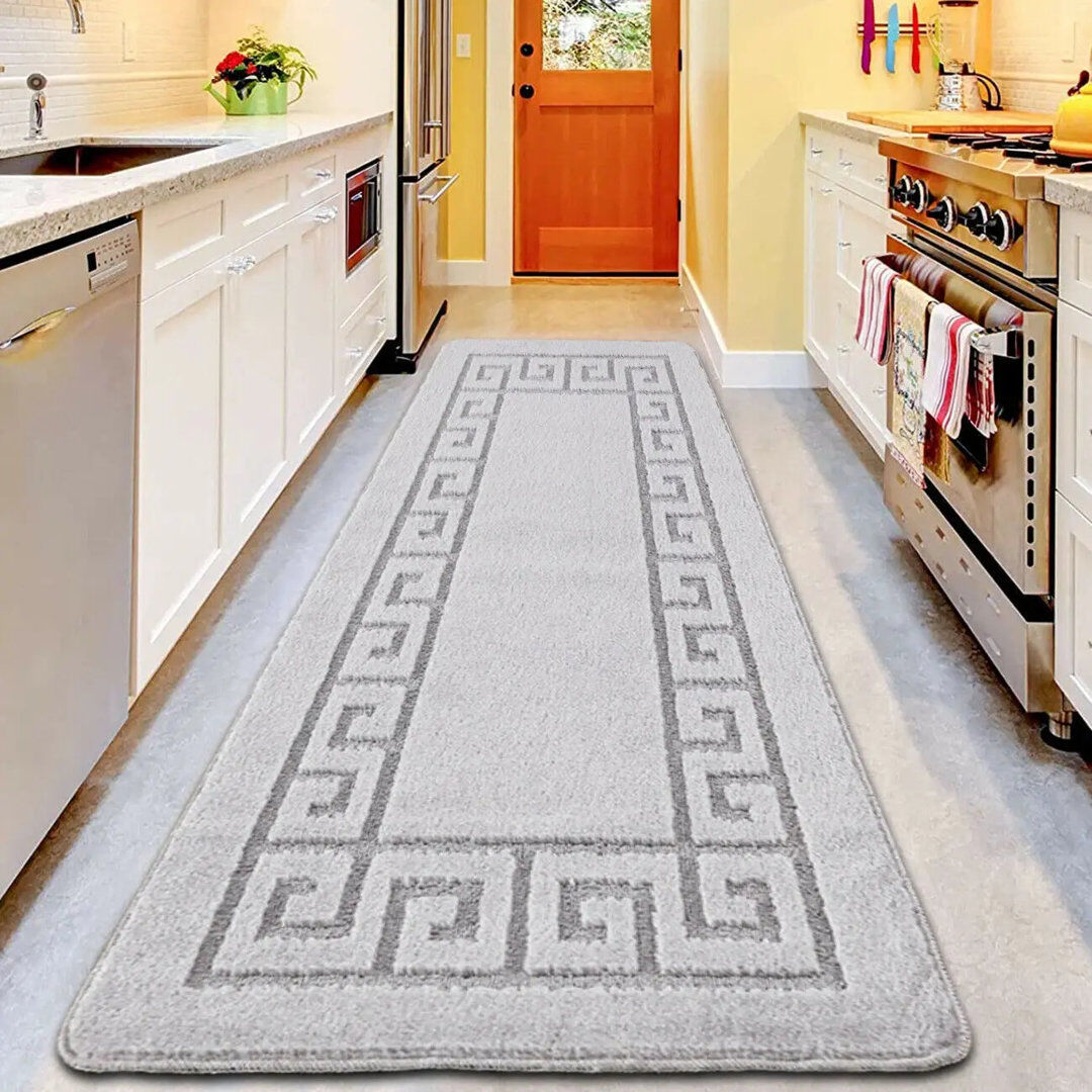 Quality & Style Geometric Area Rug Silver Runner 60 x 220 cm
