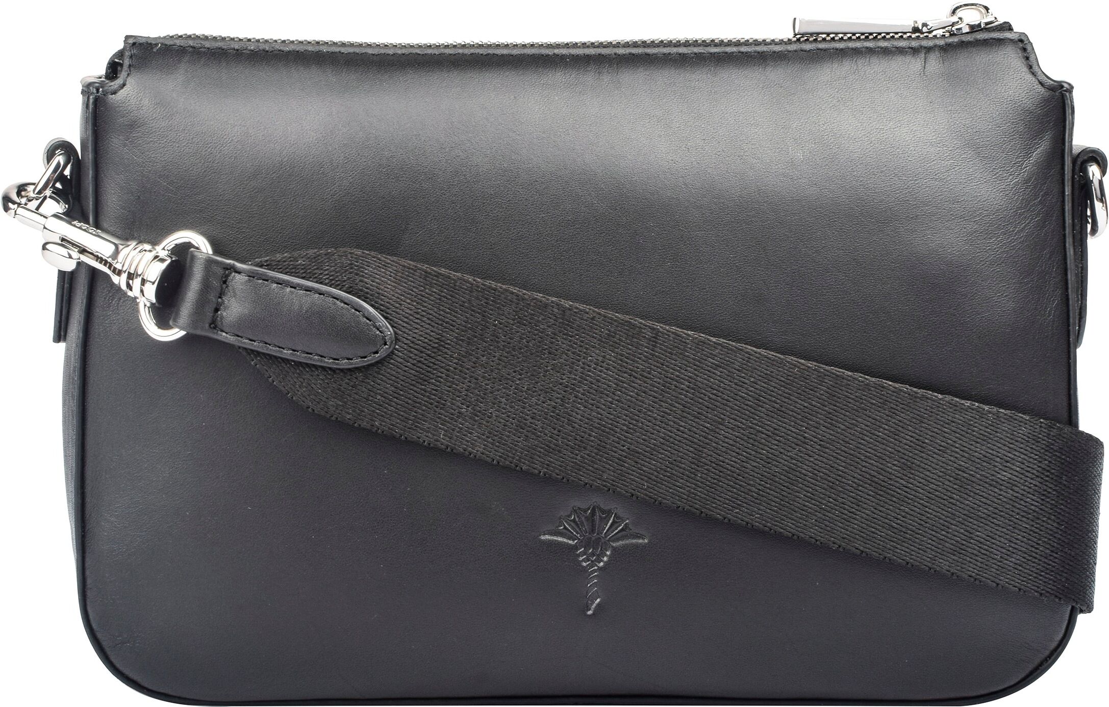 Joop! Umhängetasche JOOP "sofisticato 1.0 jasmina shoulderbag shz", Damen, Gr. B/H/T: 24cm x 15cm x 6cm, schwarz, Leder, unifarben, Taschen Umhängetasche, Damen Handtasche, Schultertasche mit Logoprägung schwarz B/H/T: 24cm x 15cm x 6cm