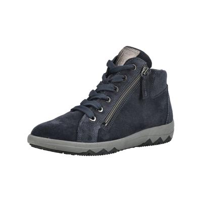 Schnürstiefelette WALDLÄUFER "Waldläufer Stiefelette Veloursleder", Damen, Gr. 39, blau (dunkelblau, grau), Veloursleder, Schuhe Schnürstiefelette