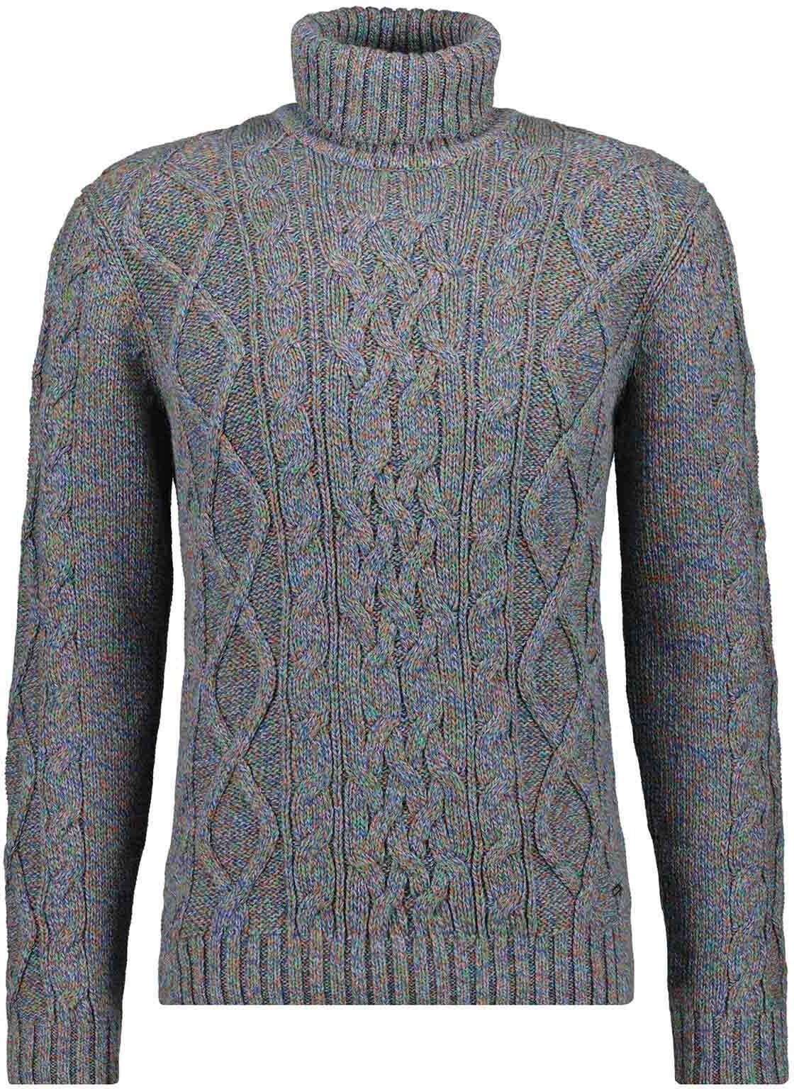 Rollkragenpullover RAGMAN, Herren, Gr. 56, grün (schilf, 131), Strick, 100% Baumwolle, ohne Ausschnitt, Pullover Rollkragenpullover schilf, 131 56
