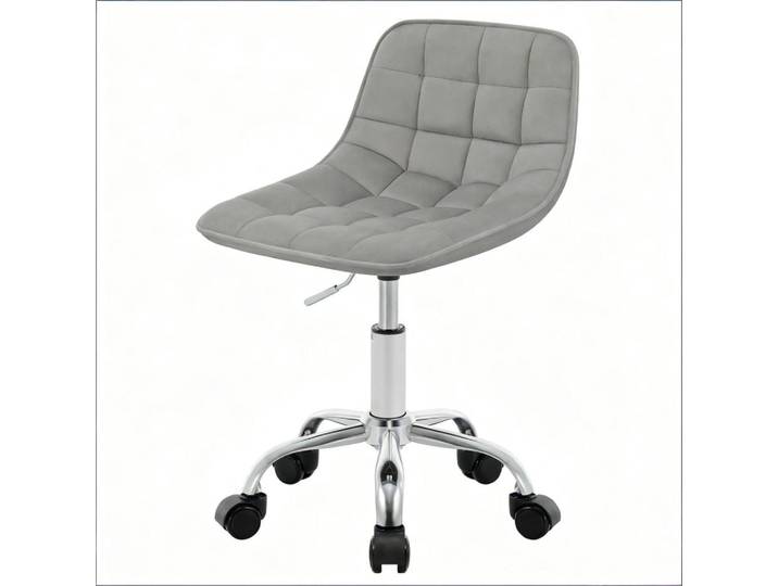 Gisaae Drehstuhl höhenverstellbar mit Samtbezug 360 Grad drehbar, Hellgrau, 35.5x60x43 cm, Büromöbel, Bürostühle, Drehstühle