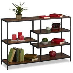 relaxdays Regal im Industrial Style 79 x 115 x 33 cm dunkelbraun braun