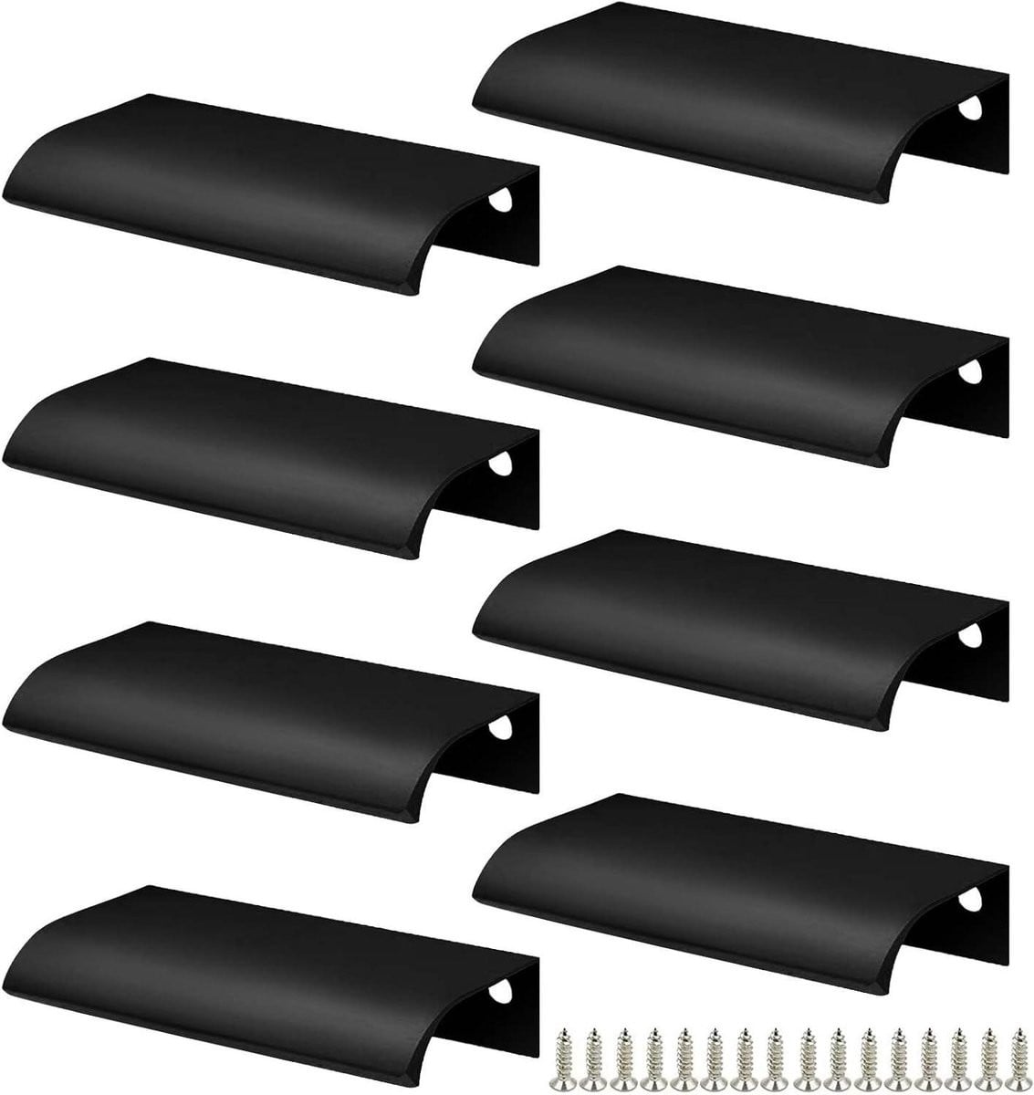 Zwarte Verborgen Ladegreep voor Meubels - Aluminium Constructie - 80 mm