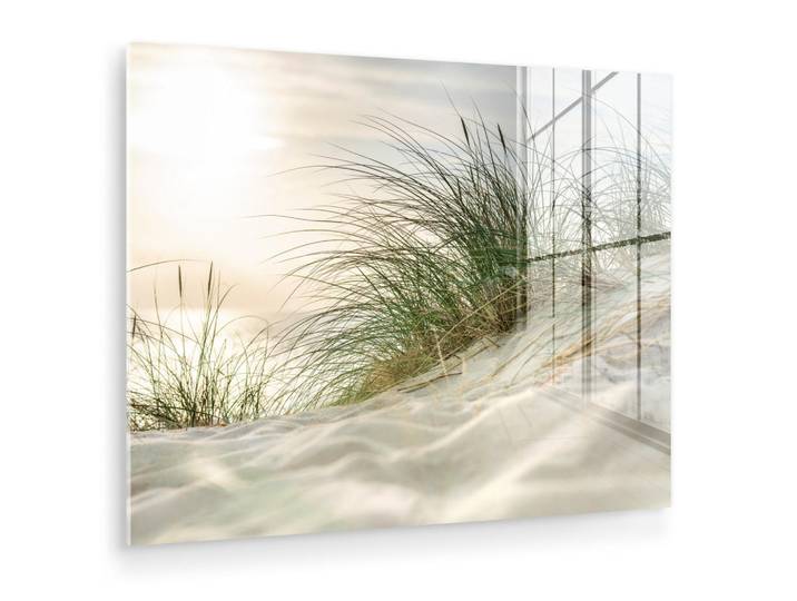 MuchoWow Acrylglasbild Dünen mit Strandhafer in der Sonne des Nationalparks Schleswig-Holsteinisches Wattenmeer 80x60 cm, Creme, Glas, Rechteckig, 80x60 cm, Bilder & Rahmen, Bilder, Acrylglasbilder