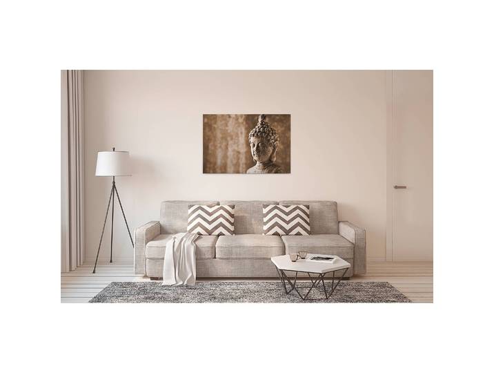 Impression sur toile Buddha Culture Polyester PVC / Épicéa Beige/Beige 90 x 60cm