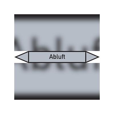 Rohrleitungskennzeichen Abluft - 100x15 mm Folie selbstklebend
