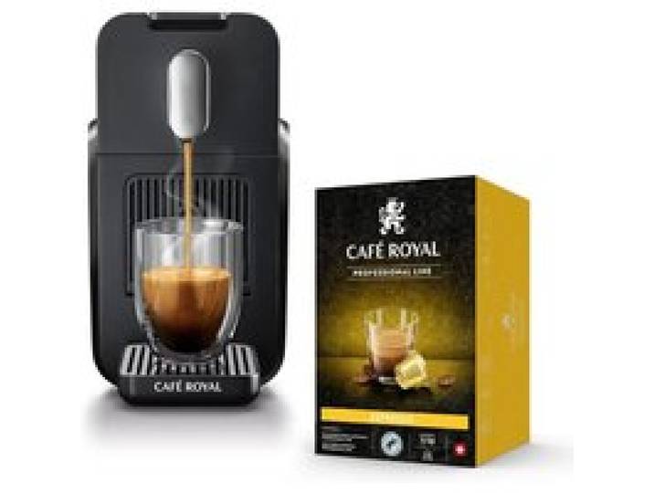 Machine à Café BRAVA - Café Royal Pro - Compatible avec Capsules Machine Pro Uniquement - Bureau & Entreprise - 48 Capsules Offertes
