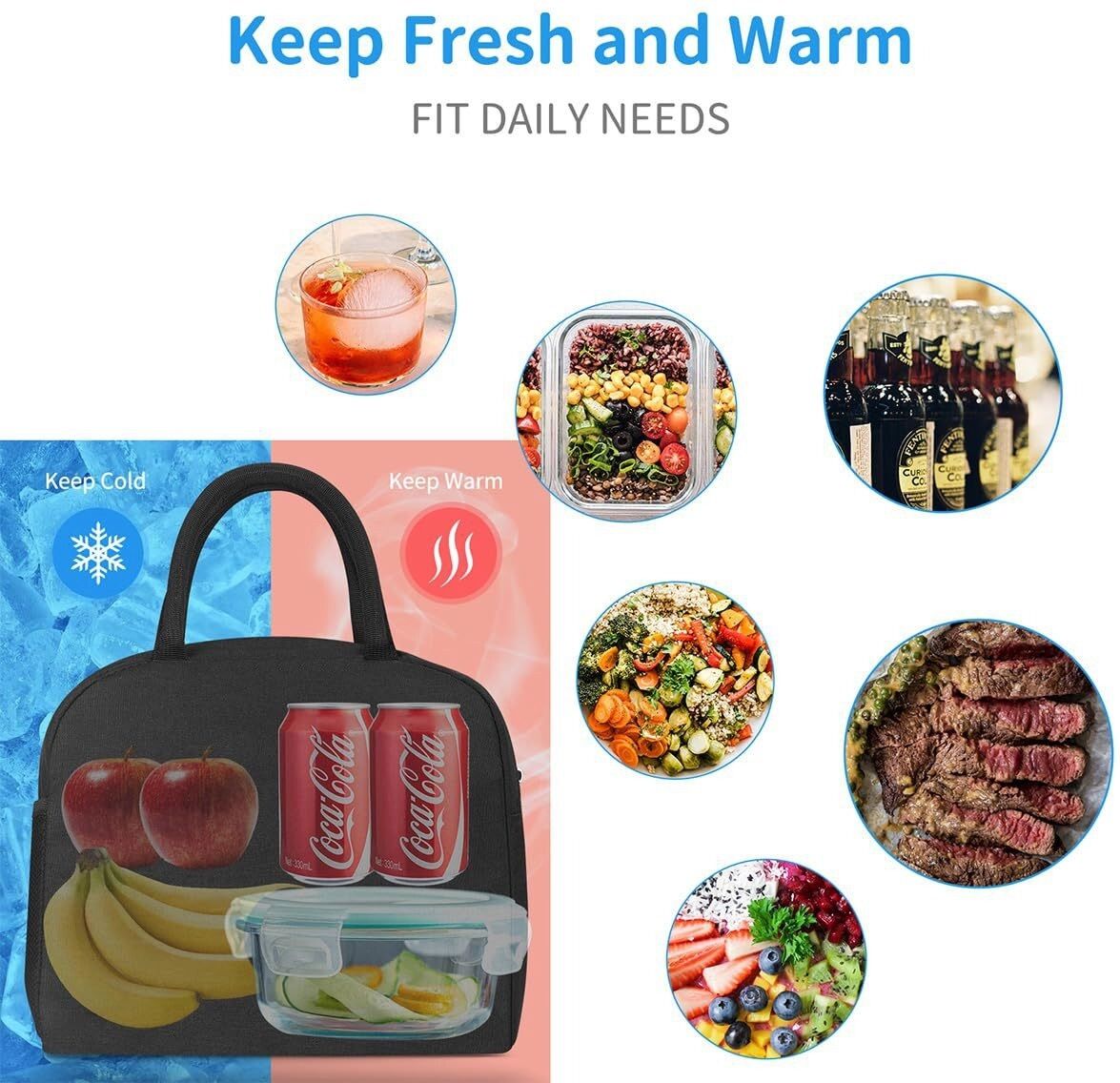 INF Isolierte Lunchtasche für Erwachsene, große Kühltasche für die Arbeit