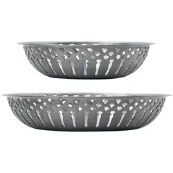 Nicolas Vahe Nicolas Vahé Brotkorb NVBread Antiksilber (2er-Set), H 4,4 cm, Ø 17,21 cm