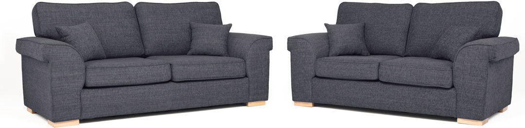 Wade Logan 2 Piece Standard Living Room Set Black 2