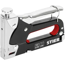 Stier, Tacker + Nagelpistole, Kombi-Handtacker KHT-100 3 in 1 + 300 Klammern Typ 53 (Tacker)