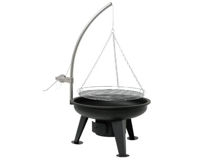 BBQ-TORO Gril pivotant Ø 64 cm gril au charbon de bois avec grille gril à manivelle noir gril sur pied