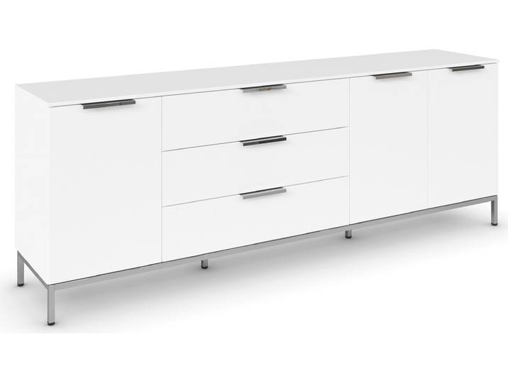 Kombikommode RAUCH Kommode Türkommode Sideboard Kombikommode FLIPP , weiß (alpinweiß), B:200cm H:72cm T:42cm, Holzwerkstoff, Sideboards, Kombikommode, 3-türig mit 3 Schubladen und Soft-Close-Funktion