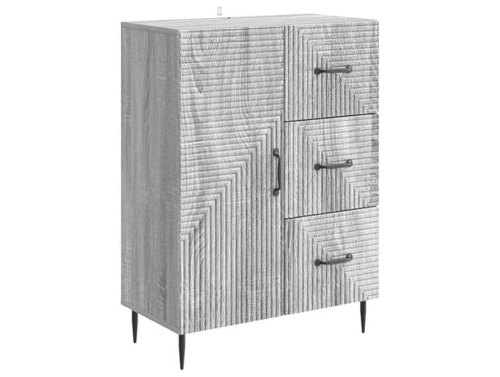 TEKGHUT Sideboard Graues Sonoma 66 x 34,5 x 89,5 cm Holzwerkstoff Metallbeine, Griffe, Schubladen, Schwenktüren, Holzregale, Esszimmer, Wohnzimmer, Vintage-Charme, zeitgemäß