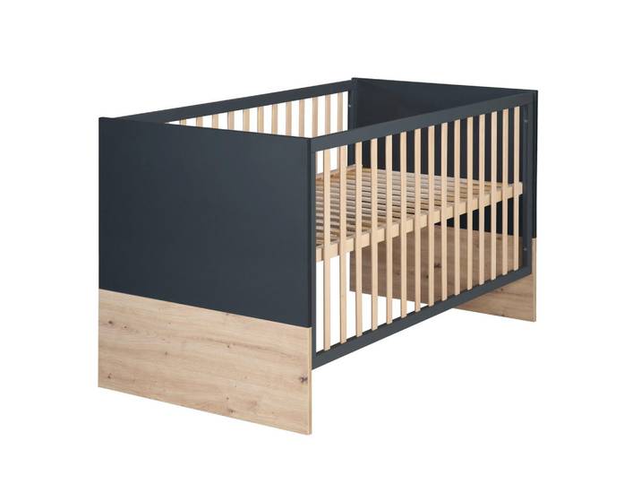 Roba Babybett Lenn 70 x 140 cm, Anthrazit, Rechteckig, 70x140 cm, Babymöbel & Kindermöbel, Babyzimmer, Babybetten, Gitterbetten