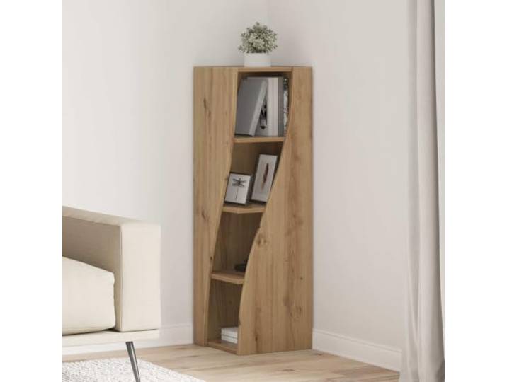KGHFDVB Eckschrank 32x32x102cm Holzwerkstoff Artisan-Eiche Platzsparendes Eckdesign, Robust, Mattes Finish, Viel Stauraum, Wandbefestigung
