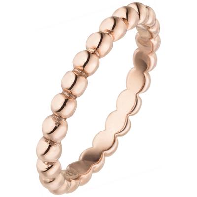 Fingerring JOBO "Kugel" Gr. 50, rosa (roségoldfarben), Fingerringe, Damen, 50, Silber 925 (Sterlingsilber), Fingerring, 925 Silber roségold vergoldet
