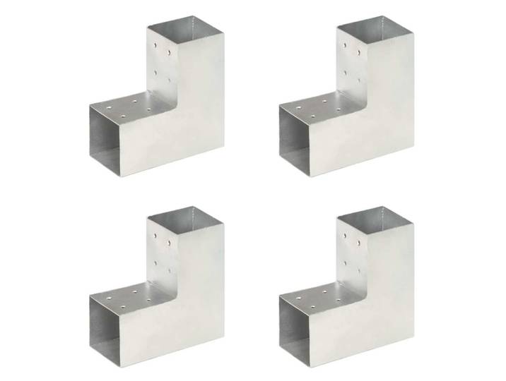 vidaXL Pfostenverbinder 4 Stk. L-Form Verzinktes Metall 81 x 81 mm