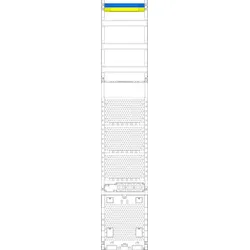 f-tronic 7143651 Kombinationsfeld VK9APZO, 1-feldrig, H=1350mm, Vert. 3r, APZ-Platz ohne APL-Set, Komm.