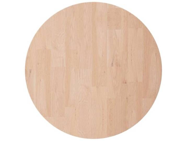 GKHPYURE Runde Tischplatte Ø 50 x 4 cm Massivholz Eiche unbehandelt Massives Eichenholz, Oberfläche unbehandelt, Durchmesser 50 cm, Stärke 4 cm, dichte Maserung, mittelbraun,