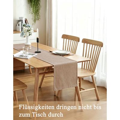 Tischläufer OTTO HOME "Ozzie, 1 Stück in Leinenoptik, verschiedene Größen, Dekoration", beige (taupe), B:180cm L:40cm, Polyester, Tischdecken, Formstabil & pflegeleicht, gewebtes Design, uni, Dekoration, Esszimmer