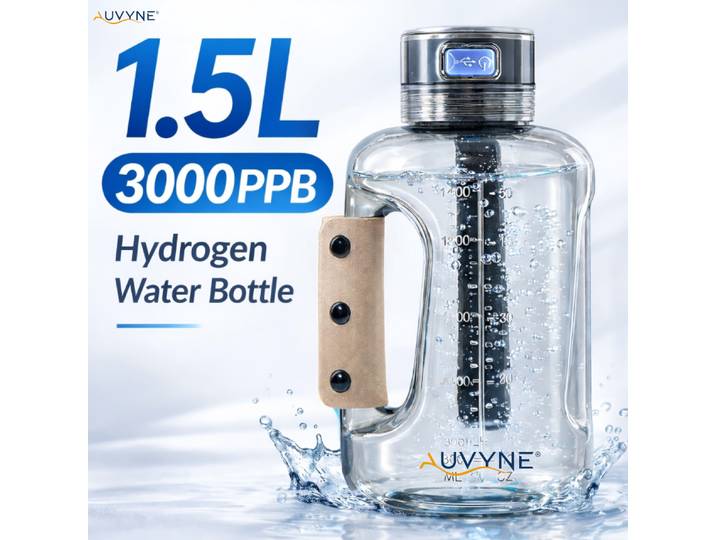Bouteille d'eau hydrogénée 1,5 L, générateur d'eau riche en hydrogène portable, grande capacité, gobelet sportif pour la salle de sport, la remise en forme en plein air
