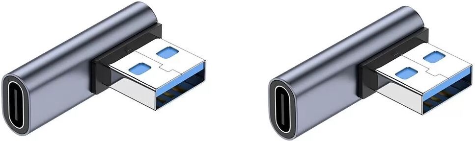 INF 2er-Pack Winkel USB-C Buchse auf USB-A Stecker Adapter: Strom- & Datenübertragung