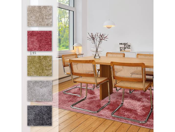 Teppich ASTRA Stevie 250 , rot (altrosa), B:120cm H:9mm L:180cm, Polypropylen, Teppiche, Teppich, weicher Kurzflor, gewebt, Wohnzimmer, Schlafzimmer