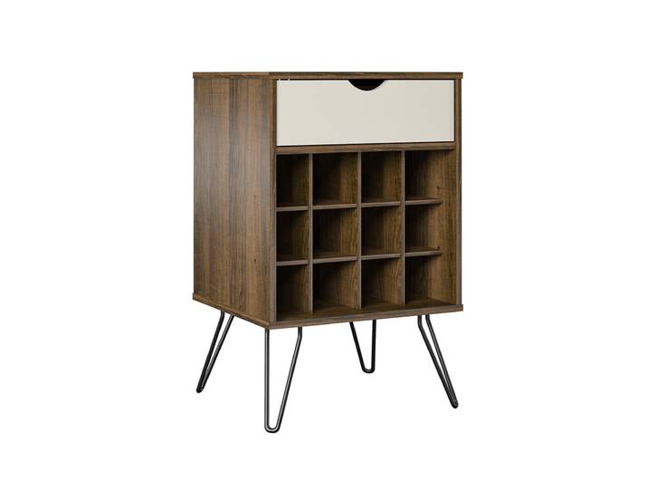 Weinregal HARMONY teilmassiv Metall 80 x 51 x 45 cm...