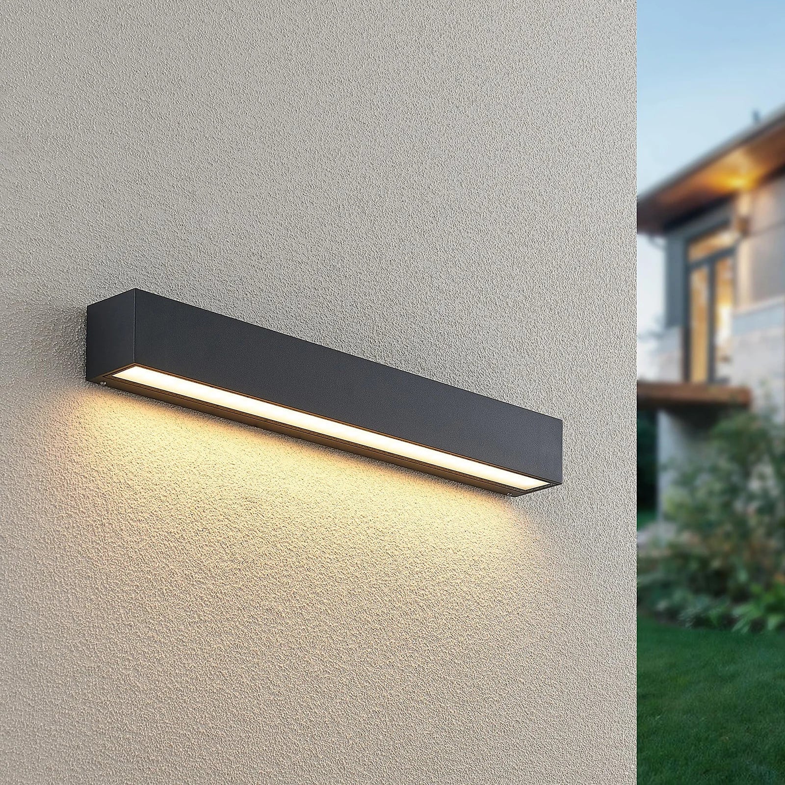 Lucande Lengo LED buitenwandlamp zwart aluminium IP65 modern