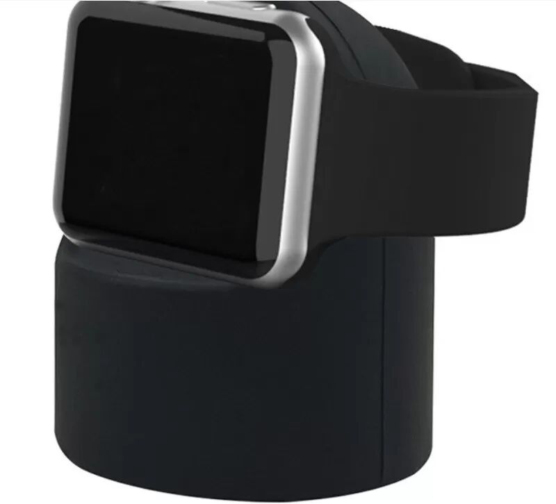 INF Silikon-Ladestation kompatibel mit Apple Watch – Desktop-Ladedock Schwarz