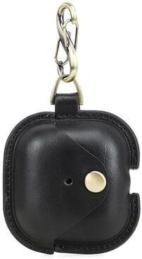 Inspired Deals CONTACTS FAMILY AirPods Leather Case With Snap Closure And Drop Protection black
