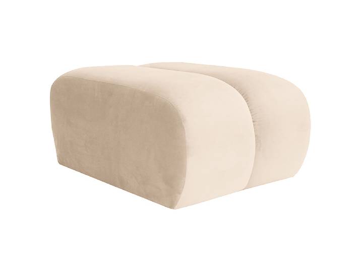 Repose-pieds 60 x 40 x 89cm Beige Velours Ravi: Créme