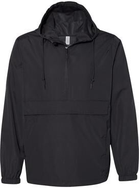 Independent Trading Co. EXP94NAW Men's Nylon Anorak Jacket in Black size XL