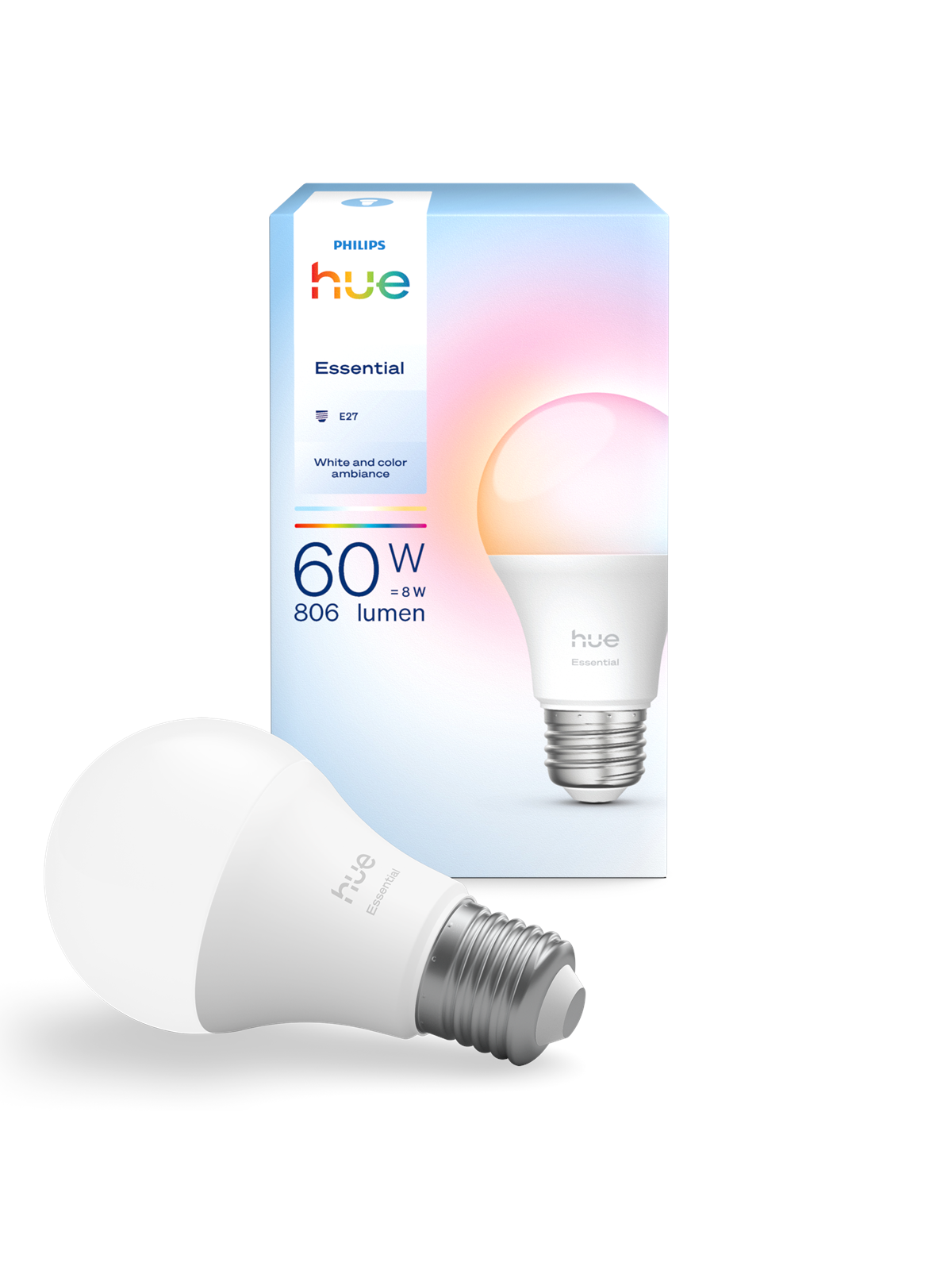 Philips Hue Essential A60 E27 Smart Glühbirne - 806 lm, 8 W
