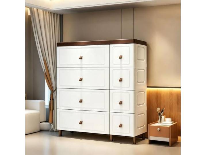 LLNWDNB Kommode Weiß 3/4/5/6 Schubladen Kompakte Platzsparende Aufbewahrungseinheit PP-Material Mehrere Stauräume Schlafzimmermöbel 2 Stile Schminktische Für Wohnzimmer, Flur, Schrank 75 * 31 * 72cm