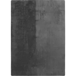 Carpetsale24 Läufer Teppich Grau 80x150 cm  Waschbarer Kurzflor Teppich, rutschfest & weich, einfarbig Design für Schlafzimmer, Küche & Flur