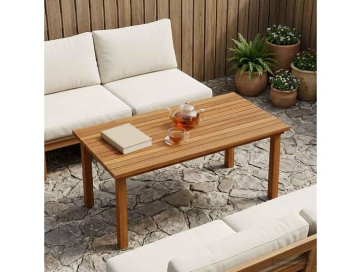 PHGTYUK Teakholz Tischplatte 90 x 45 x 3,5 cm Rechtwinklig Massives Teakholz, Wasserbasierte Oberflaeche, Natuerlicher Braunton, Innen Und Aussen, Pflegeleicht