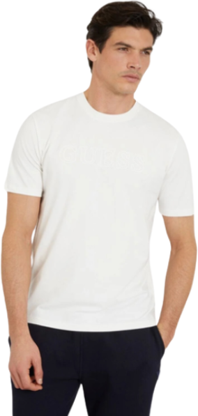 Camiseta Guess Ss Alphy Hombre Blanco S