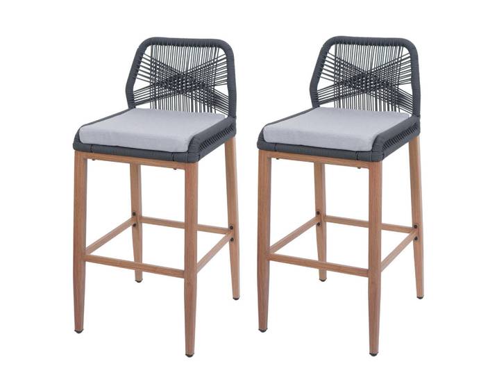 Jamb Barhocker Anthrazit, Hellgrau, Metall, 45x101x50 cm, Esszimmer, Barmöbel, Barhocker