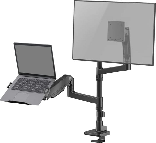 ACT AC8341 Monitorarm voor 1 monitor tot 49 inch met gasveer en laptophouder
