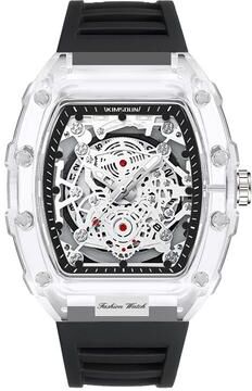 Quick Pick Pro LuxeGlow Men Quartz Watch With Calendar & Luminous Display transparent Black