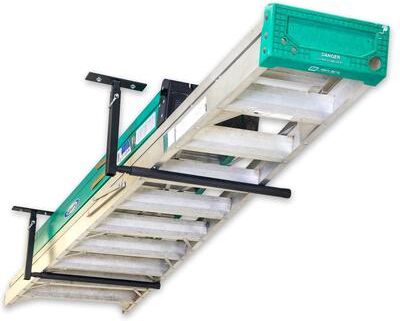 StoreYour Hi-Port 2 - Ladder Adjustable Ceiling Storage Rack - Single Sided - Holds 75 lbs - Single Sided
