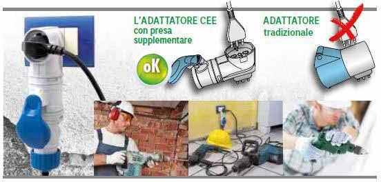 Fanton Adattatore Industriale Spina Italiana 2p+t 16a 1 Presa Italo/tedesca 2p+t 16a 1 Presa 2p+t 16a 200-250v Ip44  73010
