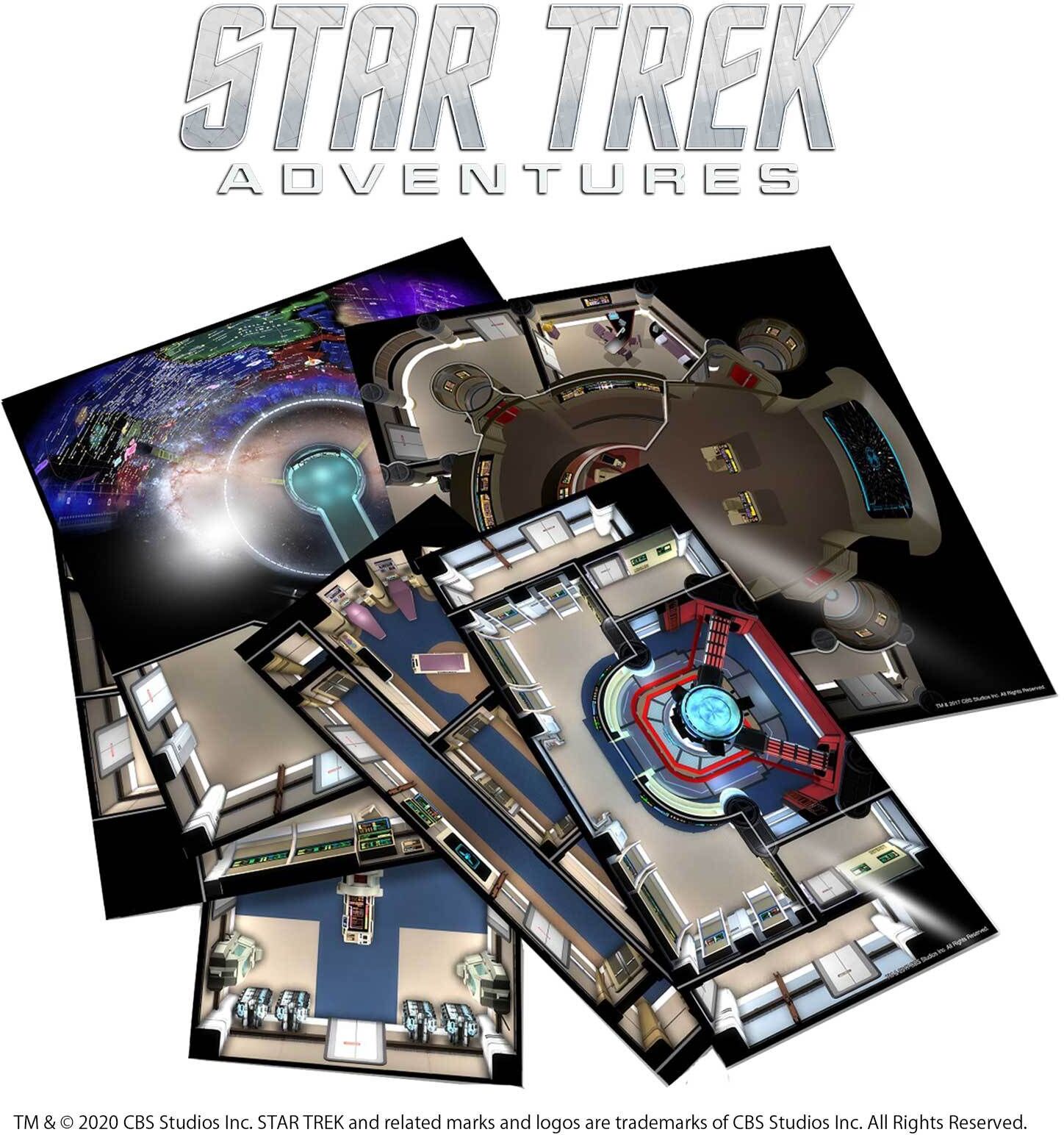 Star Trek Adventures: The Next Generation Starfleet Deck Tiles for Tabletop Roleplaying Games, 16 Double-Sided Map Tiles, Modiphius Entertainment