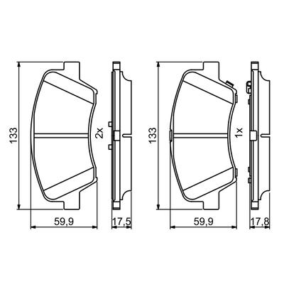 BOSCH Bremsbelagsatz, Scheibenbremse 0 986 494 712 für KIA