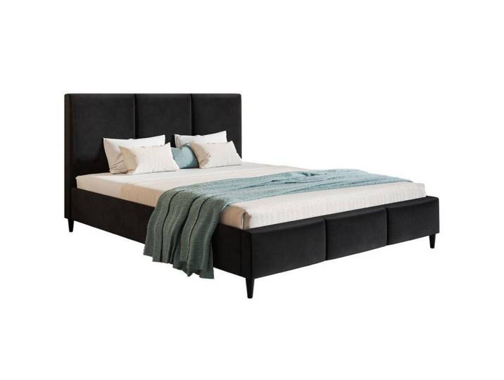 Sepro Meble Bett Schwarz Luxo 7 Gepolstert Stoff Kronos 07 160x200 cm, 160x200 cm, Schlafzimmer, Betten, Polsterbetten