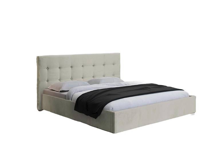 JVmoebel Polsterbett Luxuriöses beiges Polsterbett aus Textil und Leder (Bett), Made in Europa