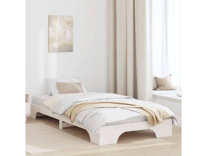 RJPLMFV Bettgestell, Weiß, 80 x 200 cm, massives Kiefernholz Lattenrost inklusive, einfache Montage, modernes Design, sorgfältige Verarbeitung