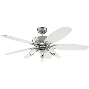 Westinghouse Deckenventilator Arius, 72559, Ø 132cm, mit Beleuchtung, Flügelfarbe weiß / schwarz, Fernbedienung